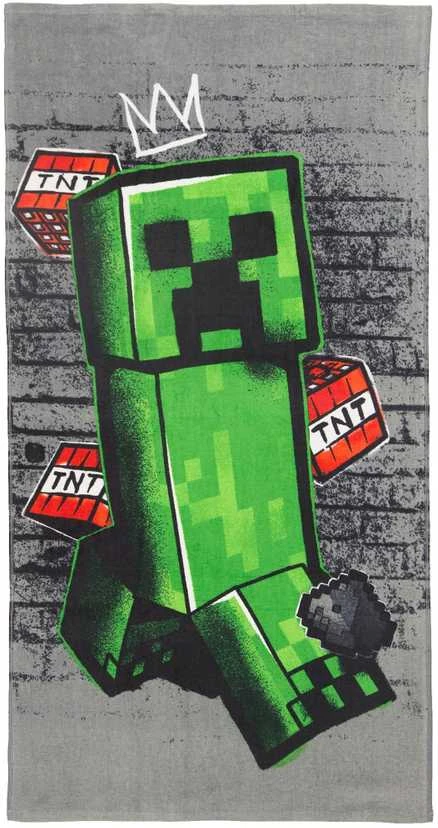 Minecraft Metro Art Creeper Vaikiškas rankšluostis, 70x140 cm