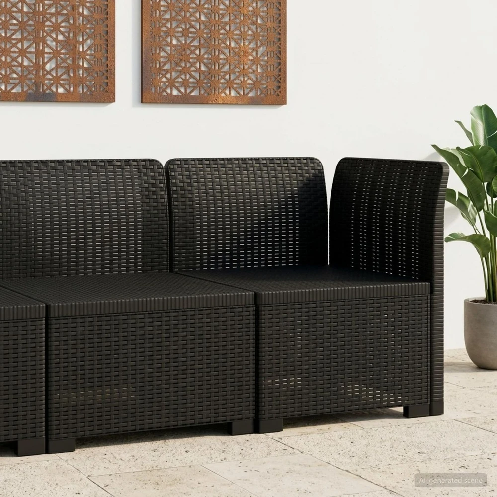 1-Vietis Sodo Sofas, Atrodo kaip Ratano PP Antracito
