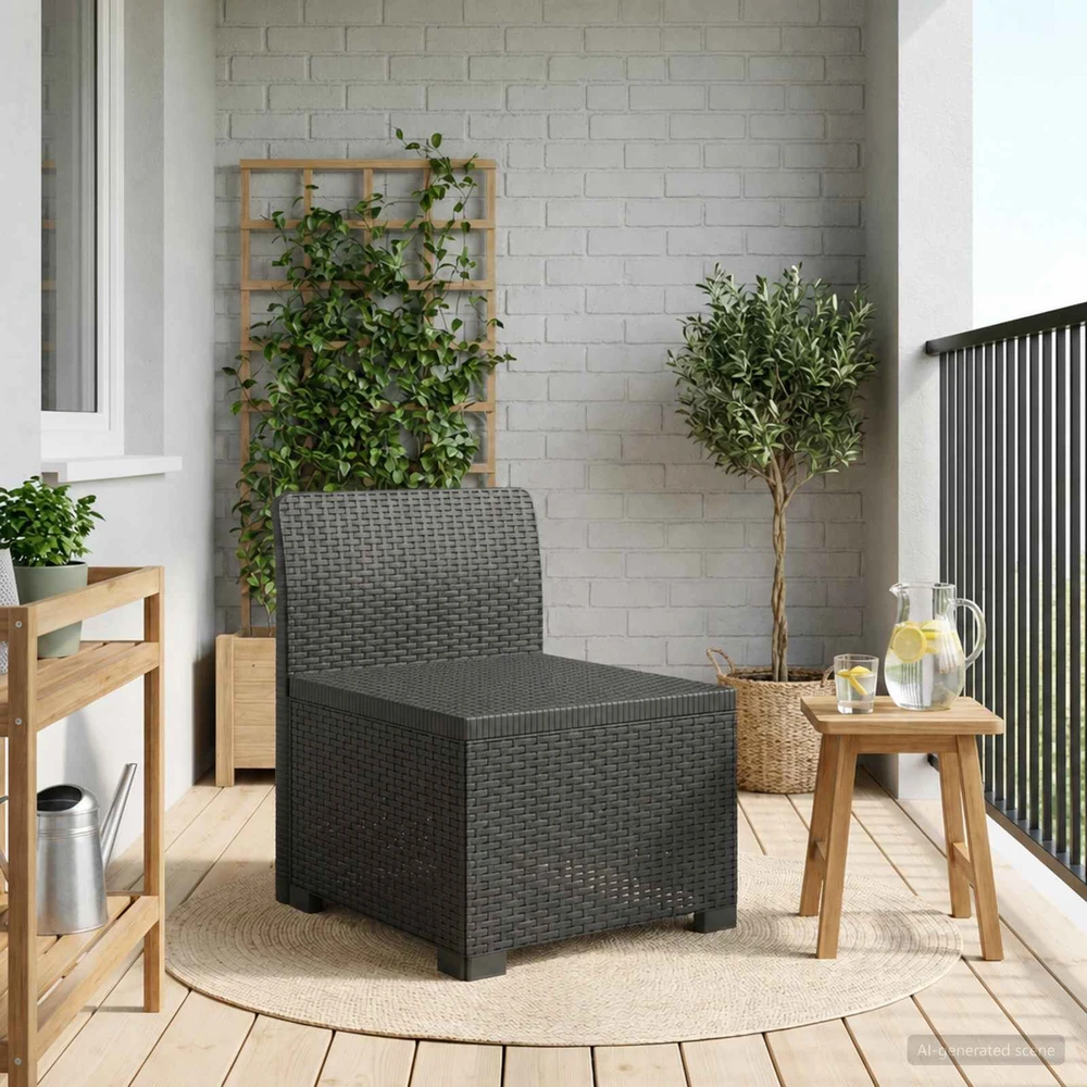 1-Vietis Sodo Sofas, Atrodo kaip Ratano PP Antracito