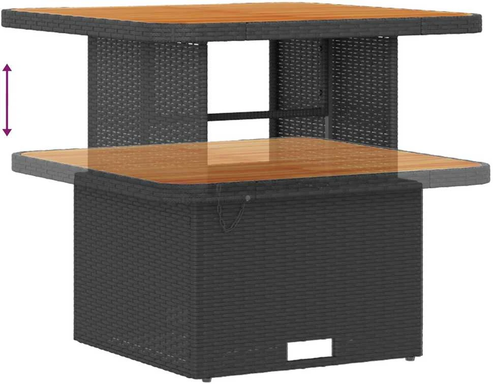 Lauko baldų komplektas Sodo Sofų Rinkinys su pagalve 10 pcs Juoda poliratanas