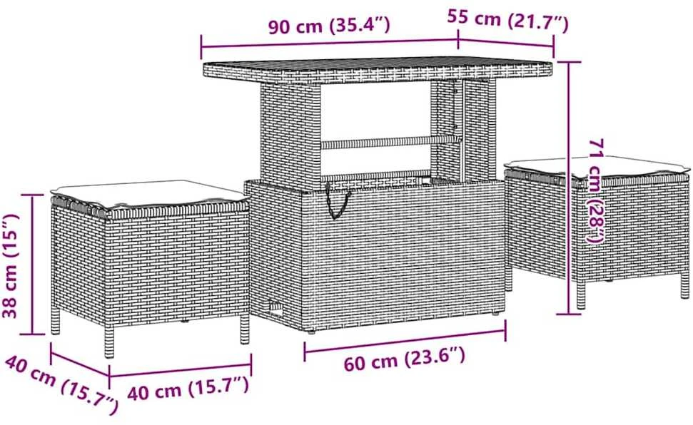 Lauko baldų komplektas Sodo Sofų Rinkinys 10 vnt. Smėlio poliratanas