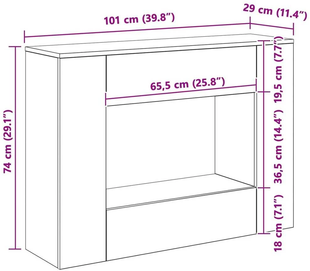 101 x 29 x 74 cm