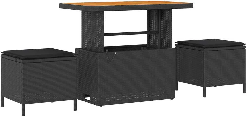 Sodo Sofų Rinkinys 11 vnt. 10-Vietų skaičius Juoda