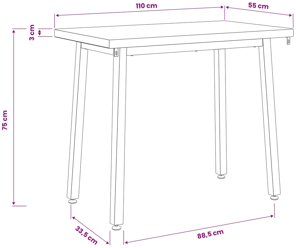 110 x 55 x 75 cm Kietos akacijos mediena Natūrali ir juoda