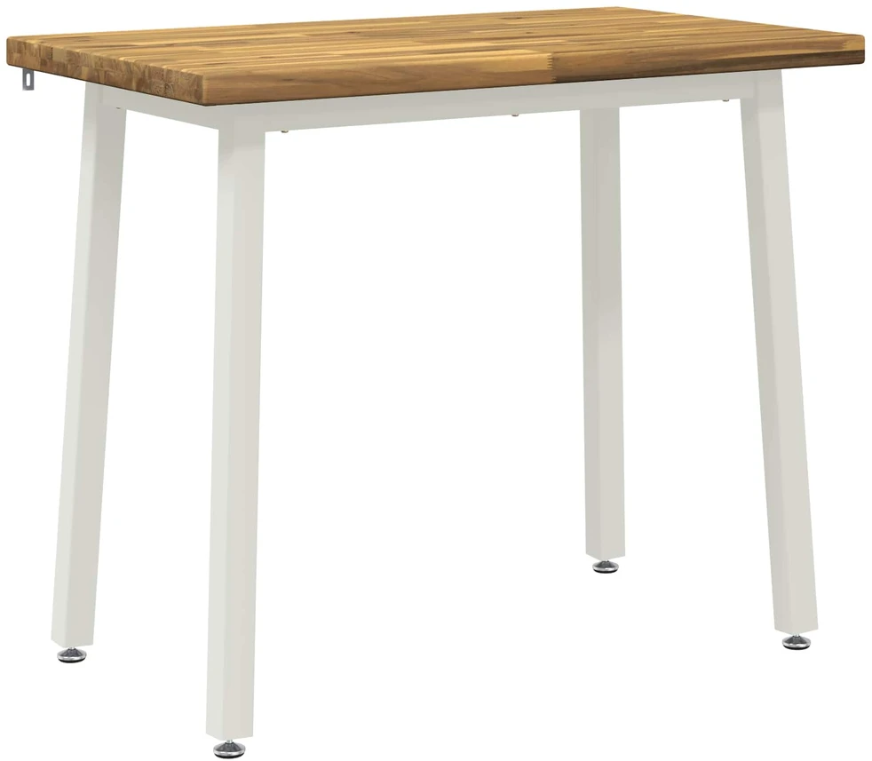 110 x 55 x 75 cm Kietos akacijos mediena Balta Stačiakampio