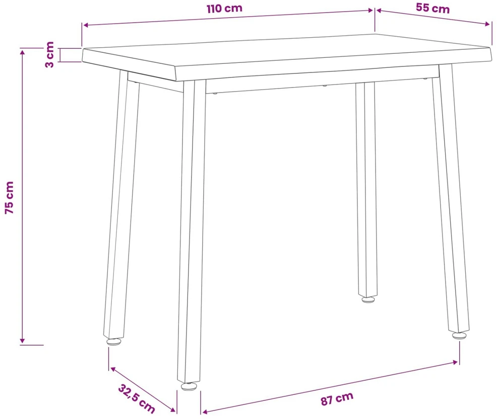 110 x 55 x 75 cm Kietos akacijos mediena Natūrali ir juoda