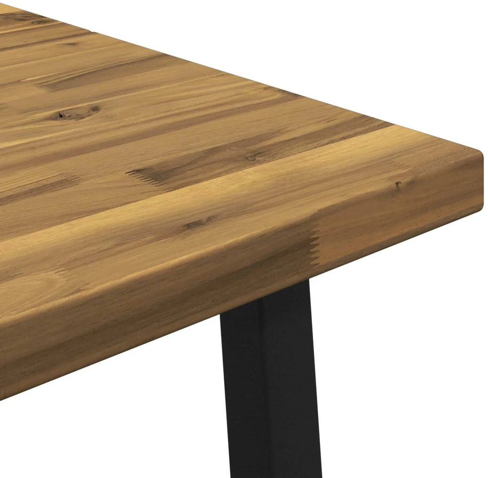 110 x 55 x 75 cm Kietos akacijos mediena Balta ir juoda