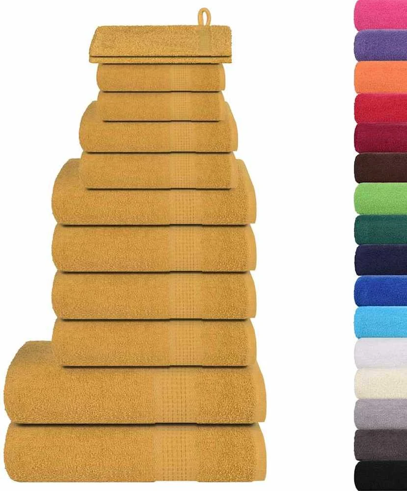 Rankšluostis Rankšluosčių rinkinys, 12vnt., auksiniai, 100%medvilnė, 360g/m²