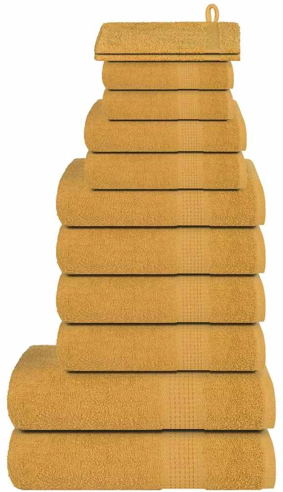 Rankšluostis Rankšluosčių rinkinys, 12vnt., auksiniai, 100%medvilnė, 360g/m²