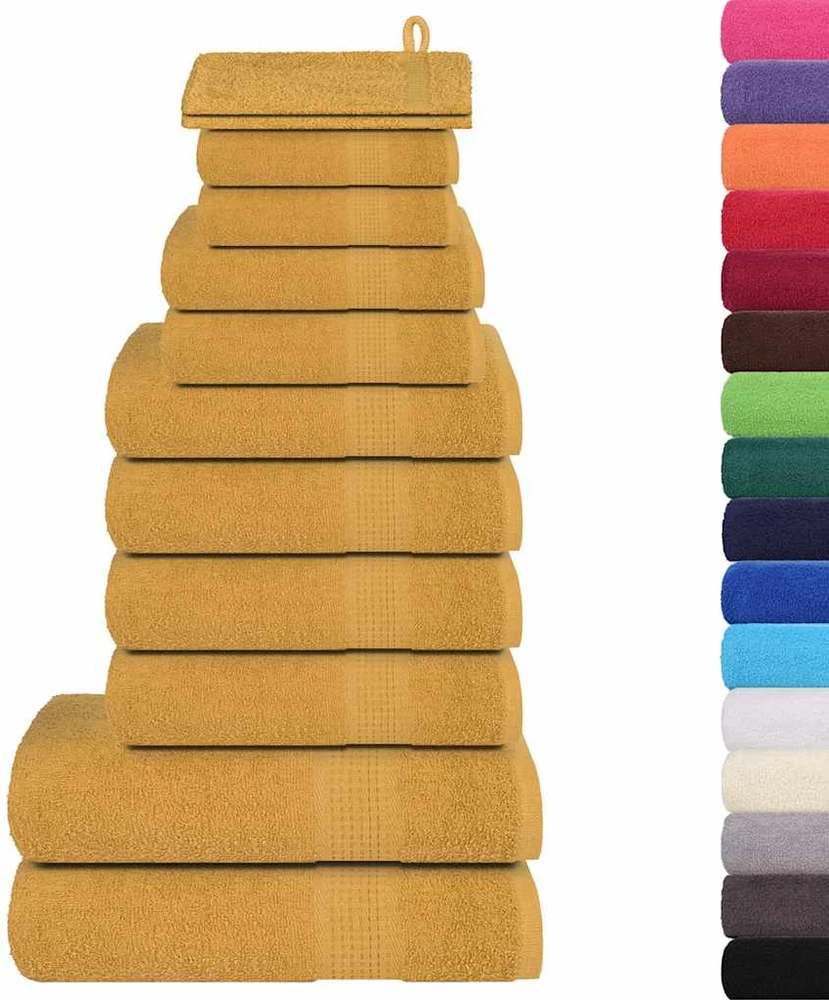 Rankšluostis Rankšluosčių rinkinys, 12vnt., auksiniai, 100%medvilnė, 360g/m²
