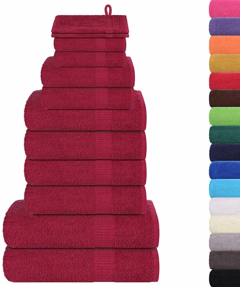 Rankšluostis Rankšluosčių rinkinys, 12vnt., raudoni, 100% medvilnė, 360g/m²