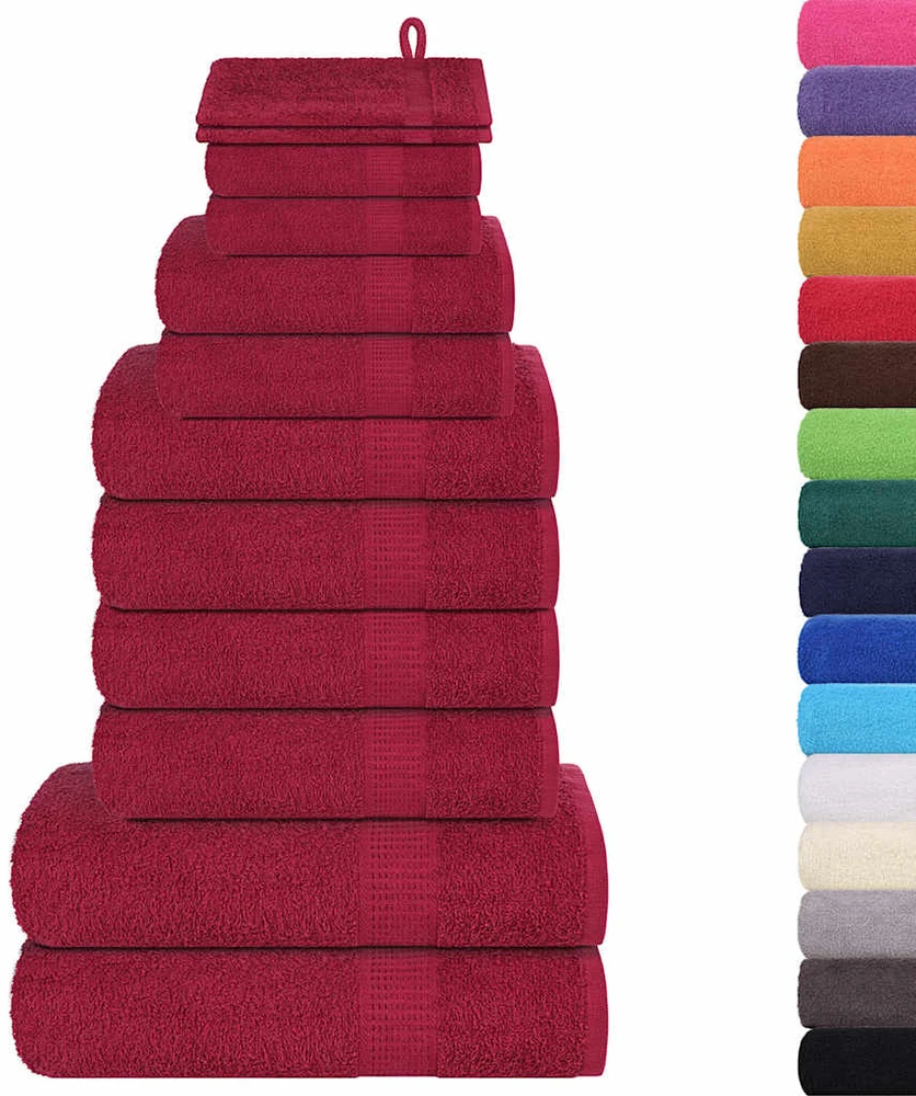 Rankšluostis Rankšluosčių rinkinys, 12vnt., raudoni, 100% medvilnė, 360g/m²