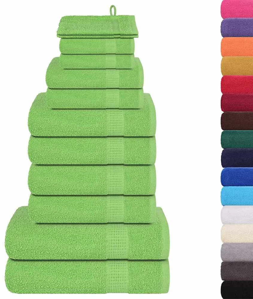 Rankšluostis Rankšluosčių rinkinys, 12vnt., žali, 100% medvilnė, 360g/m²