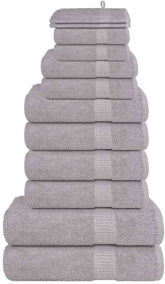Rankšluostis Rankšluosčių rinkinys, 12vnt., pilki, 100% medvilnė, 360g/m²