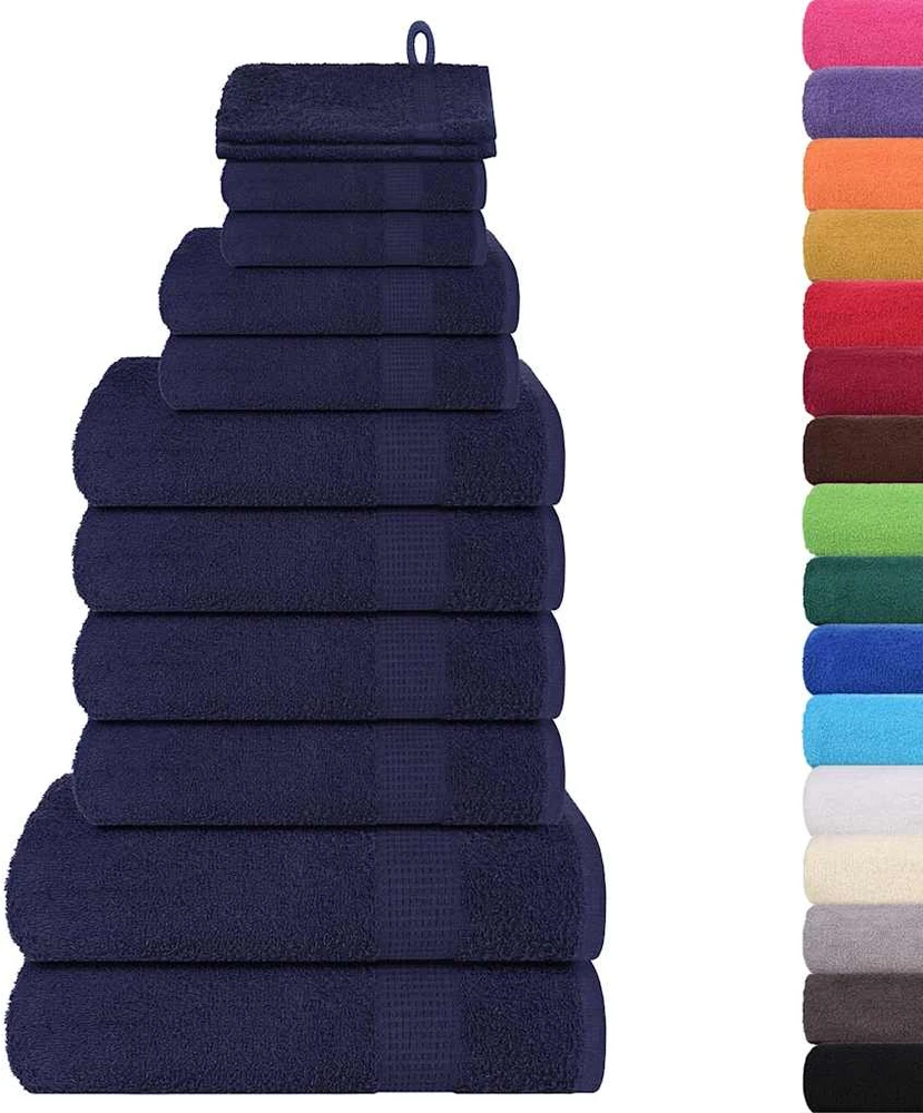 Rankšluostis Rankšluosčių rinkinys, 12vnt., mėlyni, 100% medvilnė, 360g/m²