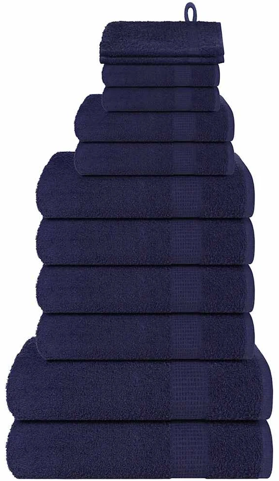 Rankšluostis Rankšluosčių rinkinys, 12vnt., mėlyni, 100% medvilnė, 360g/m²