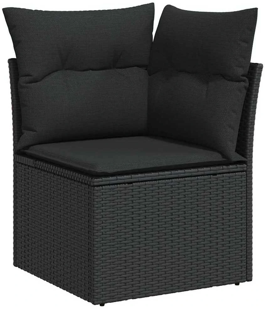 Sodo Sofų Rinkinys 13 vnt. 10-Vietų skaičius Juoda poliratanas