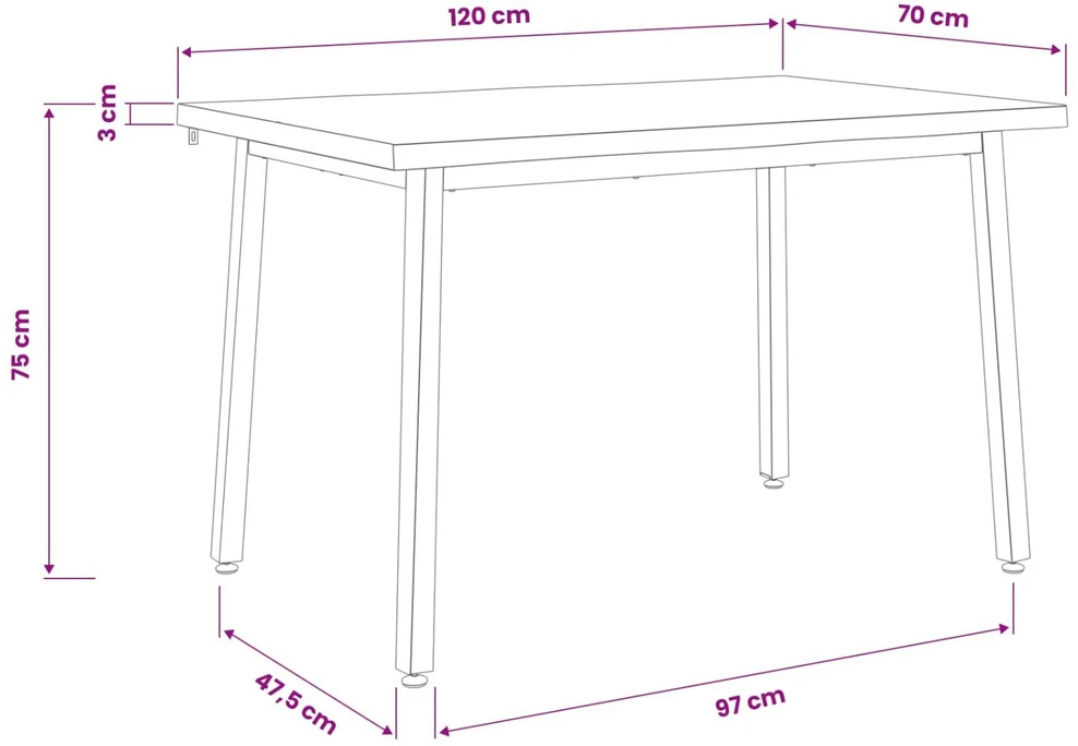120 x 70 x 75 cm Kietos akacijos mediena Tamsiai ruda ir balta.