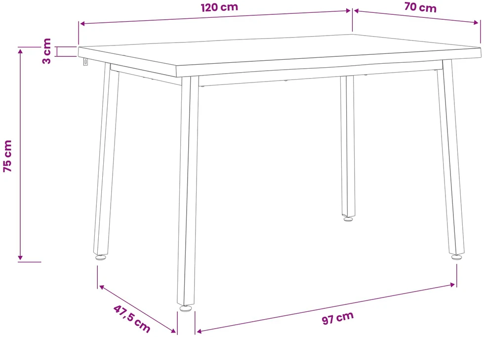 120 x 70 x 75 cm Kietos akacijos mediena Natūrali ir juoda