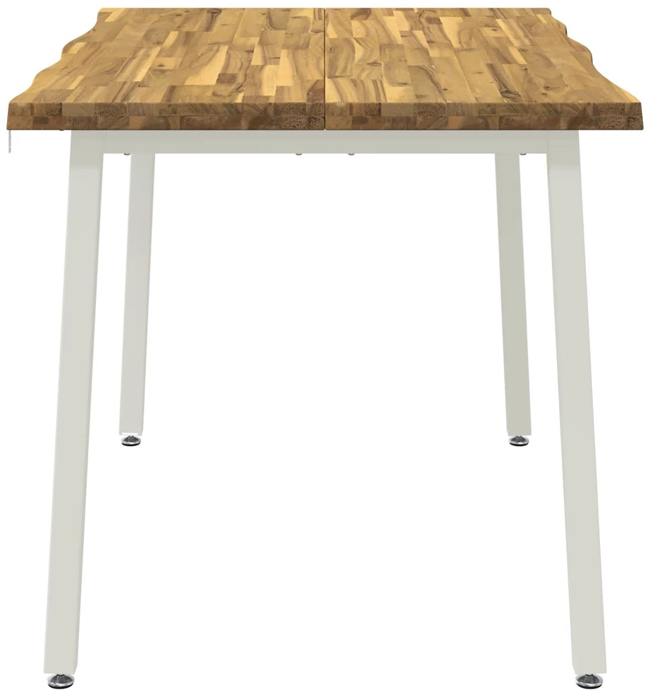 120 x 70 x 75 cm Kietos akacijos mediena Balta Stačiakampio
