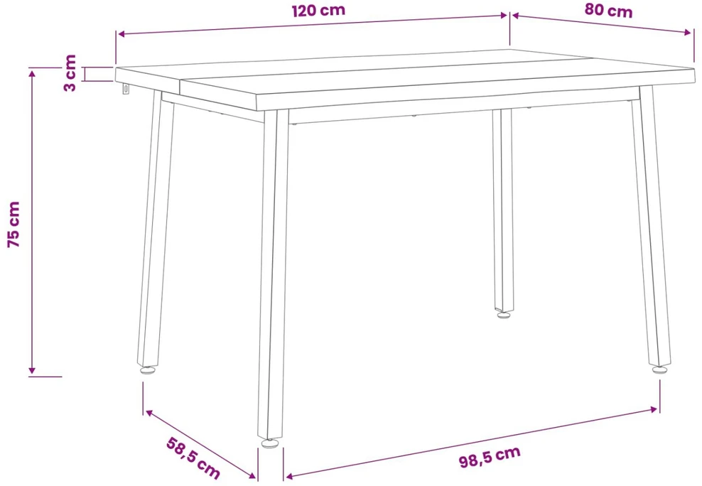120 x 90 x 75 cm Kietos akacijos mediena Balta ir juoda