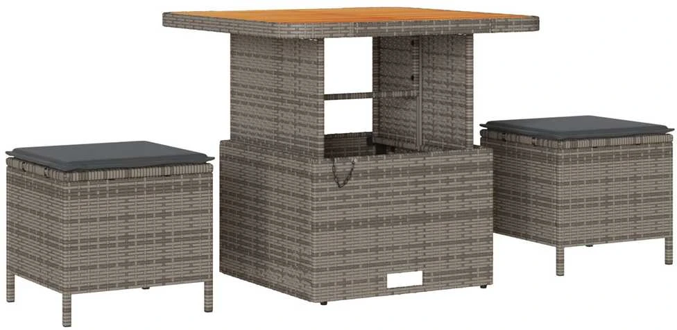 Sodo Sofų Rinkinys su pagalve 13 pcs Pilka Poli ratanas