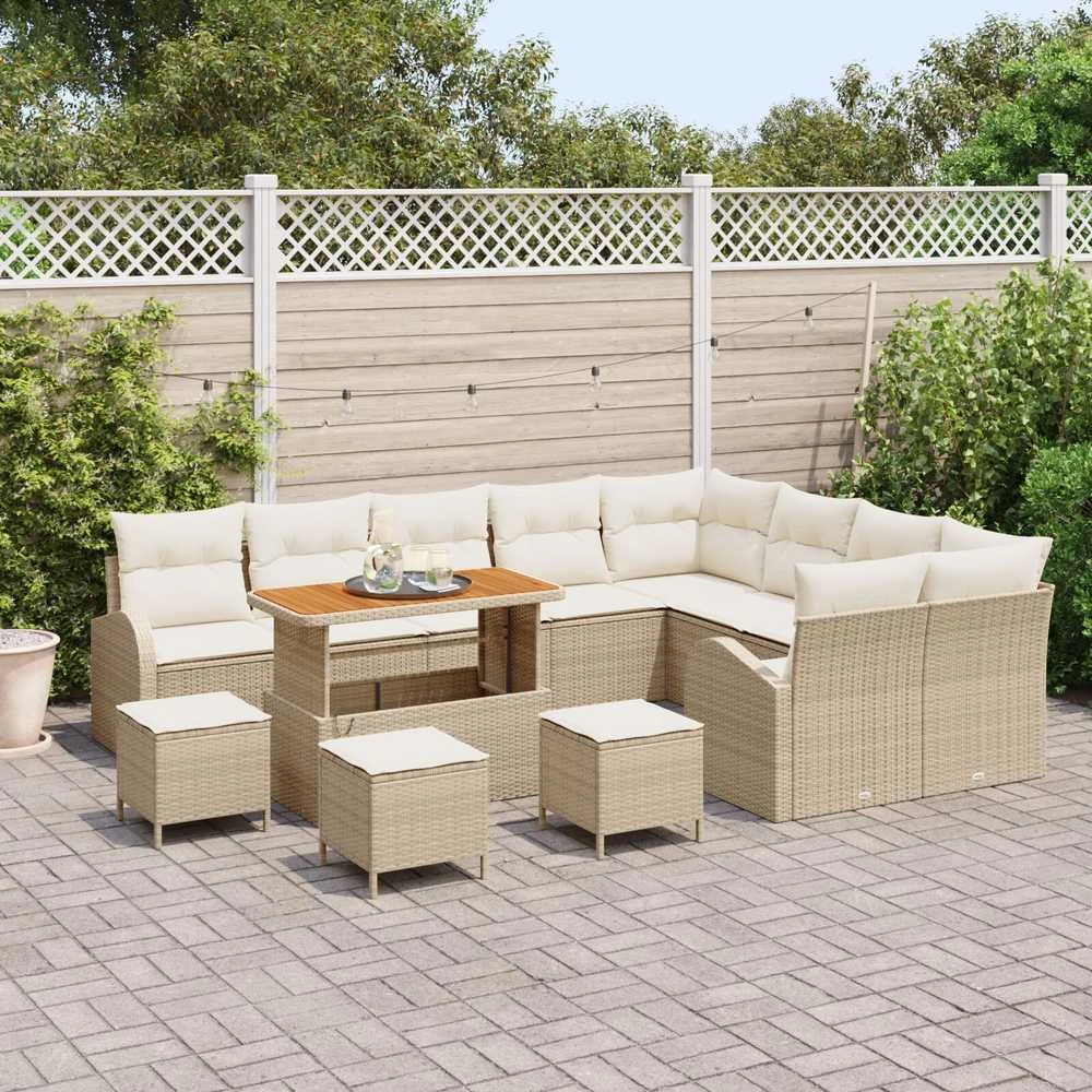 Sodo Sofų Rinkinys 13 vnt. 12-Vietų skaičius Bežinė ir kreminė