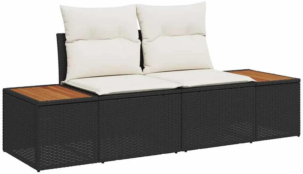 Sodo Sofų Rinkinys 13 vnt. 12-Vietų skaičius Juoda Poli ratanas