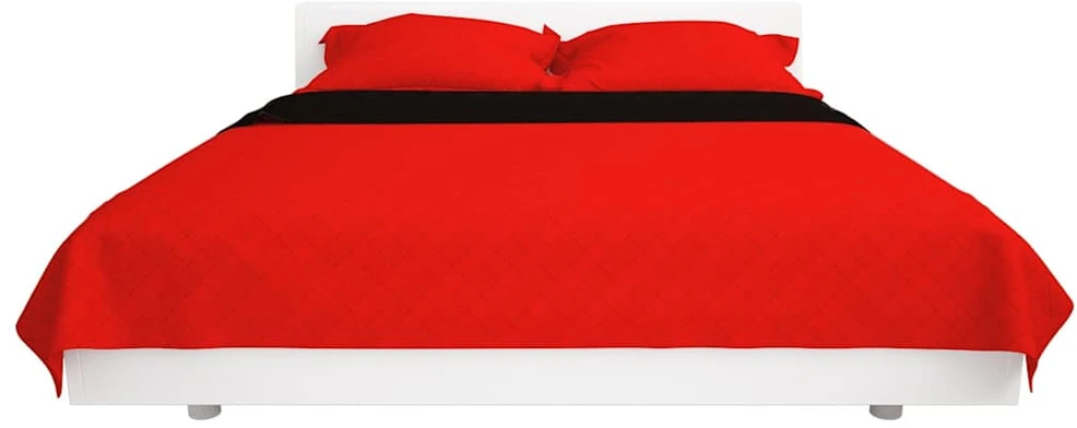 131554 Double-sided Quilted Bedspread Raudona and Juodas 230x260 cm