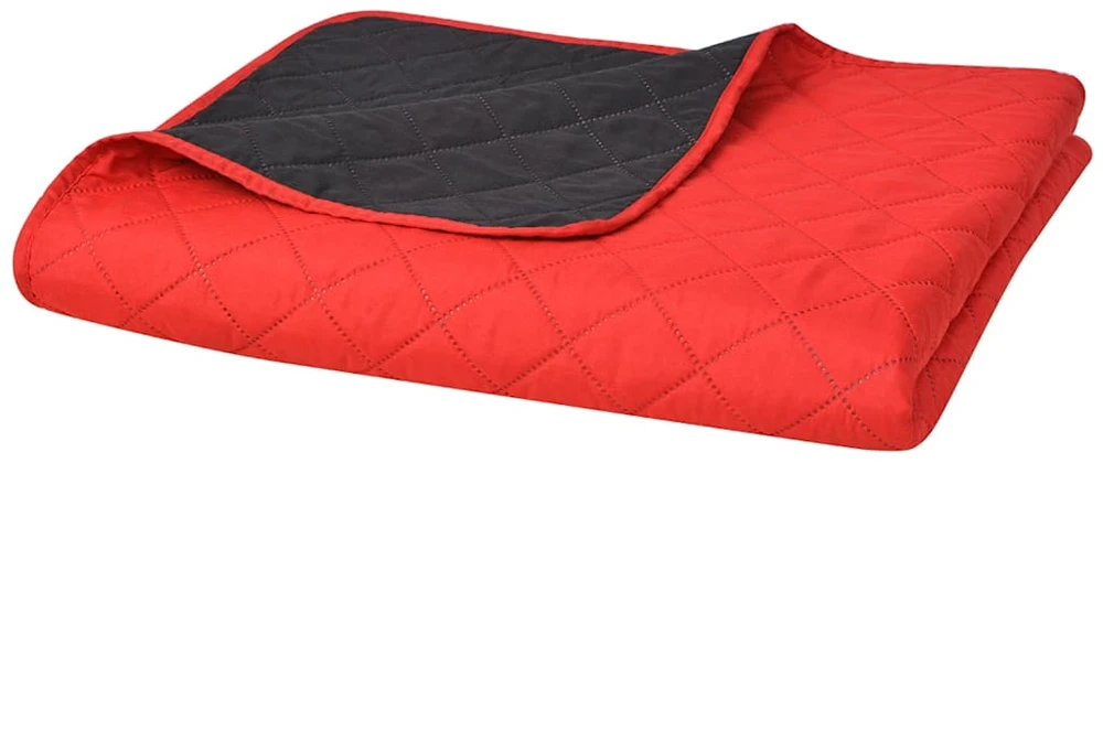131554 Double-sided Quilted Bedspread Raudona and Juodas 230x260 cm