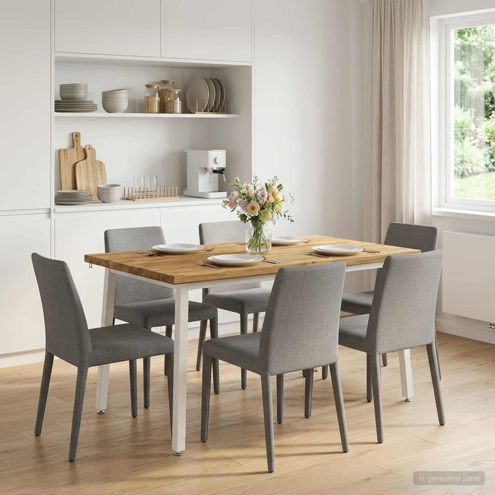 Kvadratinis valgomojo stalas 140 x 80 x 75 cm