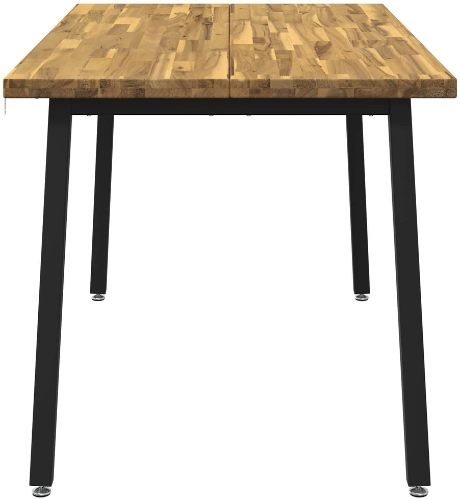 140 x 80 x 75 cm Kietos akacijos mediena Balta ir juoda