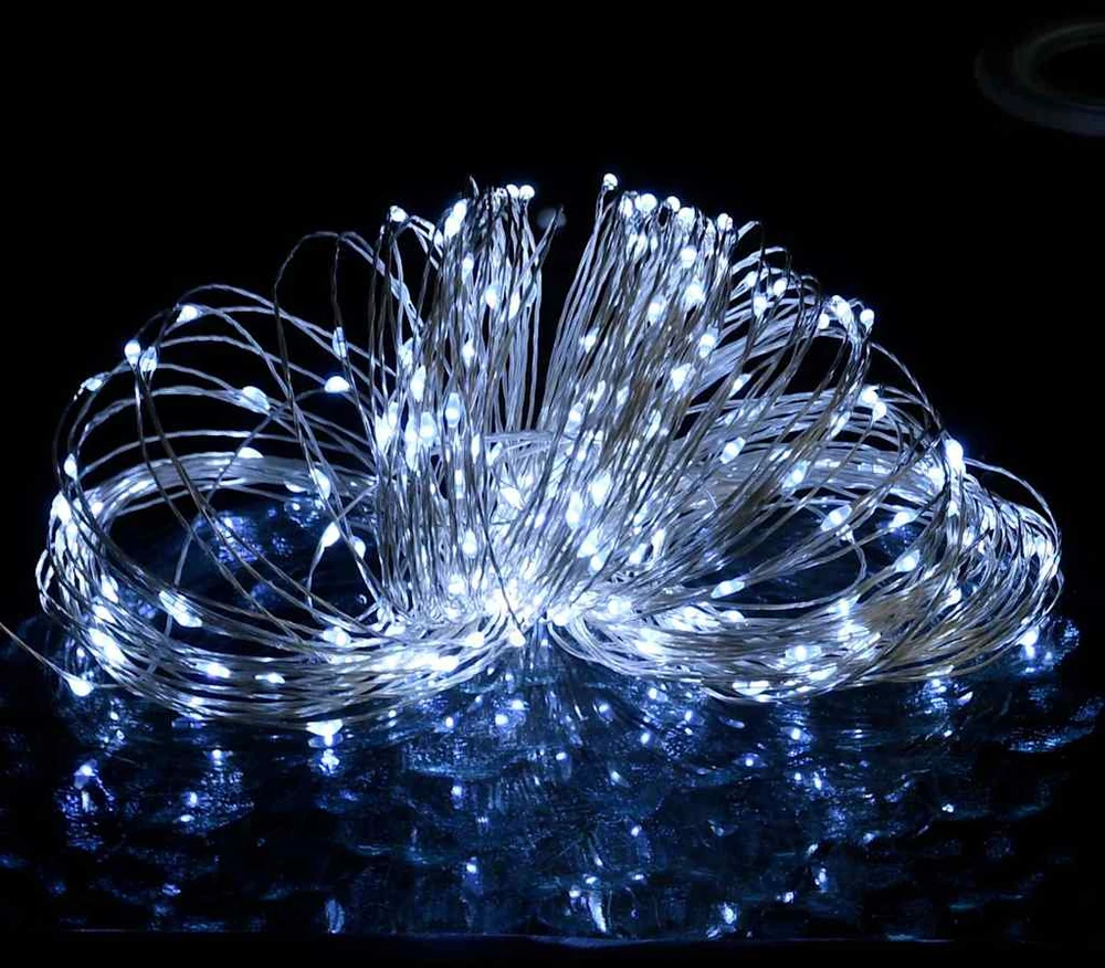 150 LED lempučių girlianda, šaltos baltos spalvos, 15m