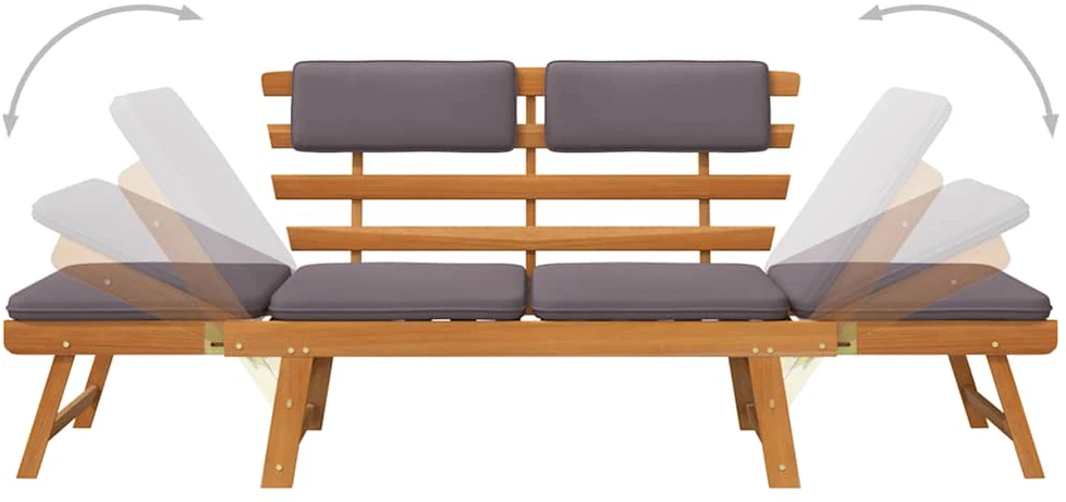 2-1 Sodo sofa su pagalvėmis, 190cm, akacijos medienos masyvas