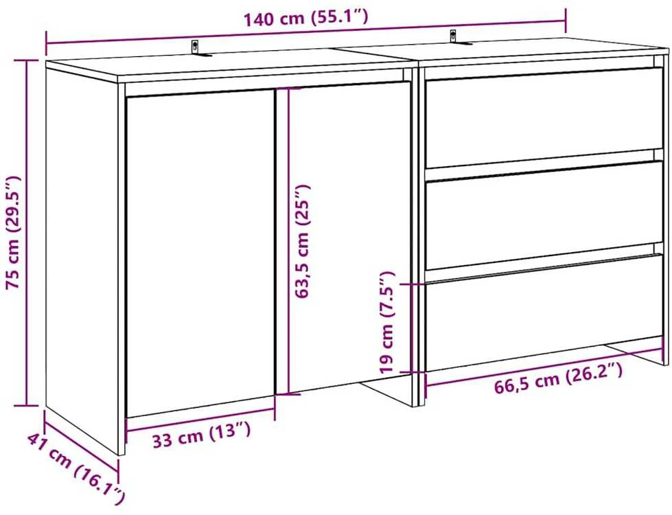 2 dalių indauja Artisan Oak Engineered Wood