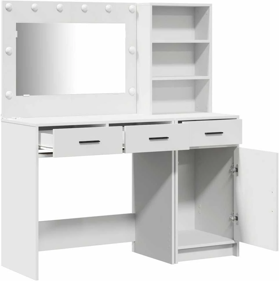 Makiažo stalas 2 vnt. Balta 78,5 x 41 x 135 cm Apdirbta mediena