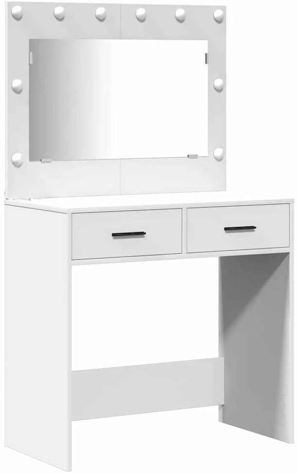 Makiažo stalas 2 vnt. Balta 78,5 x 41 x 135 cm Apdirbta mediena