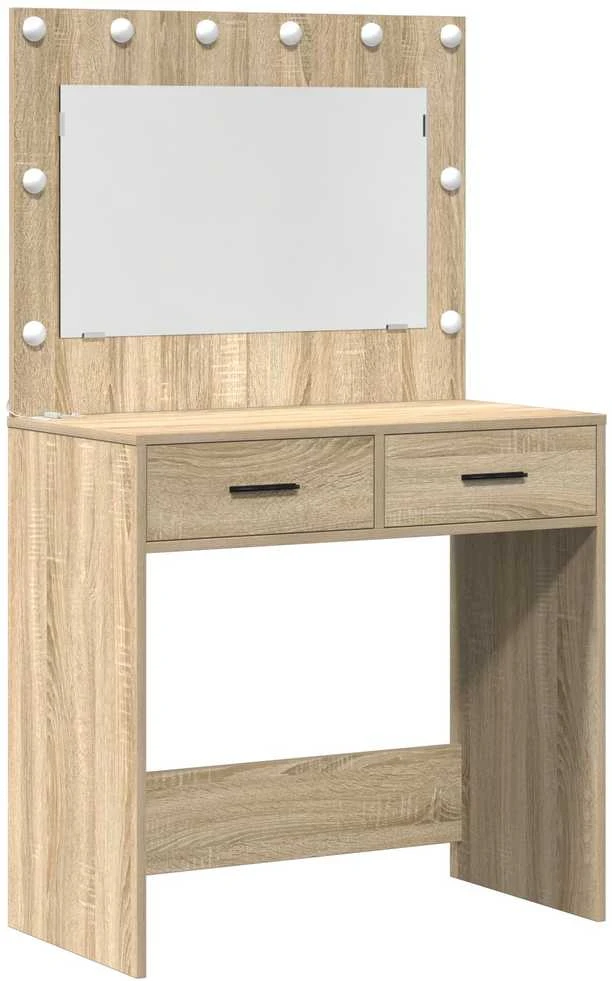 Makiažo stalas 2 vnt. Ruda 78.5 x 41 x 135 cm Apdirbta mediena