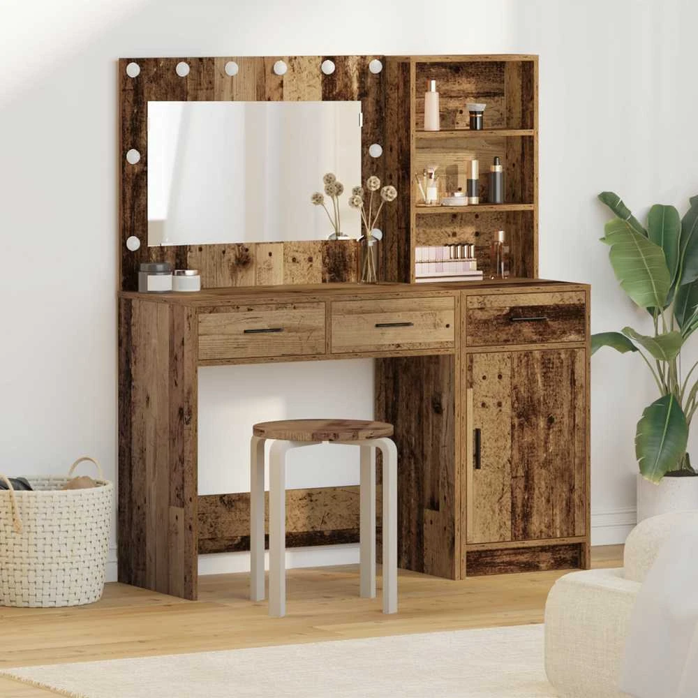 Makiažo stalas 2 vnt. Ruda 78,5 x 41 x 135 cm Apdirbta mediena