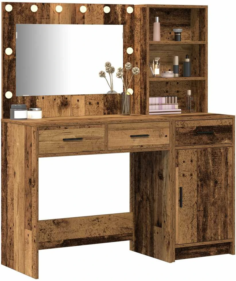 Makiažo stalas 2 vnt. Ruda 78,5 x 41 x 135 cm Apdirbta mediena