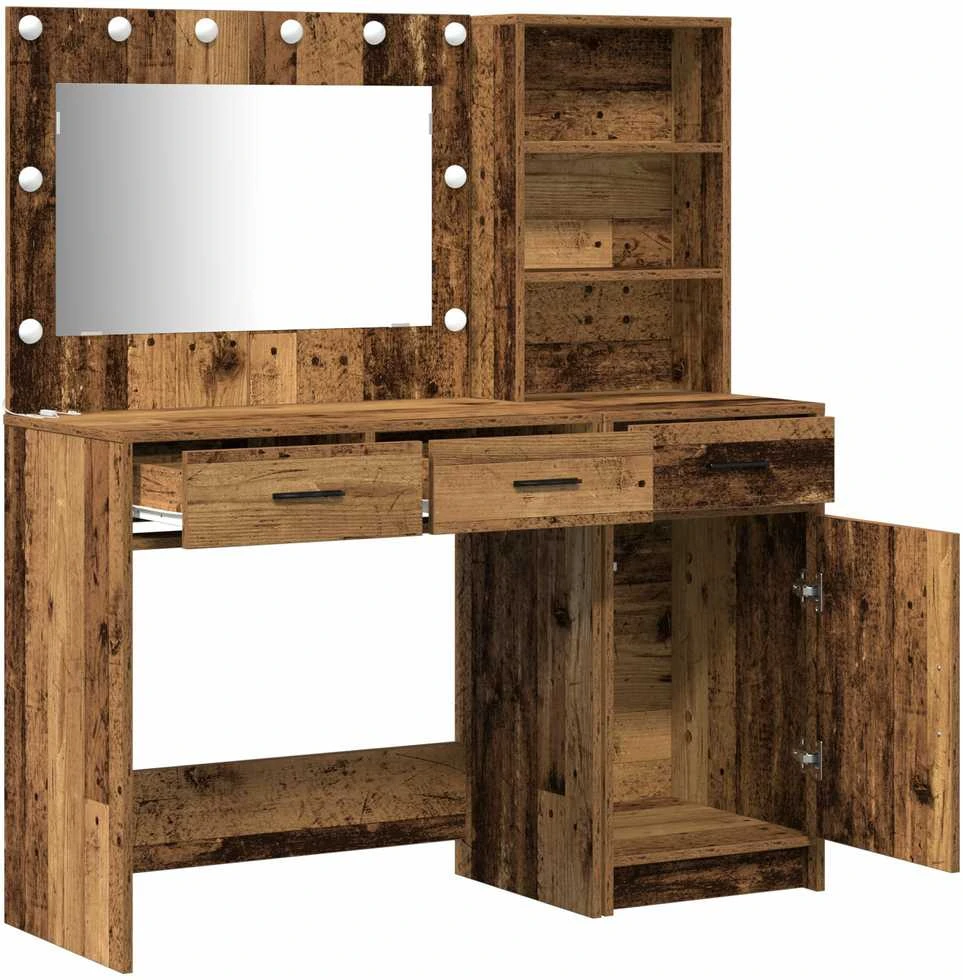 Makiažo stalas 2 vnt. Ruda 78,5 x 41 x 135 cm Apdirbta mediena