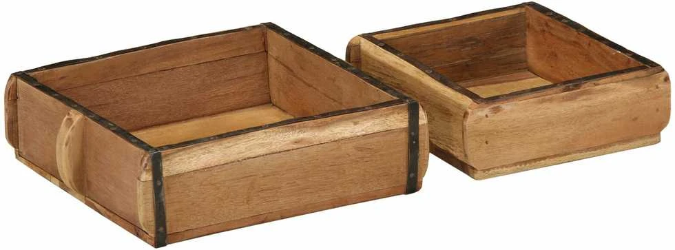 Padėklas 2 vnt. Ruda 29 x 31 x 10 cm Kietas atkurtas medis