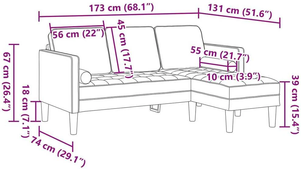 Sofa Sofos komplektas 2 vnt. Debesų pilka Poliesteris