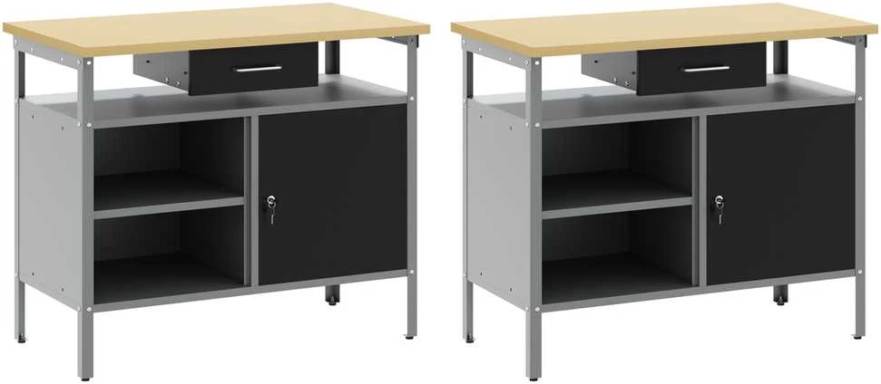 Darbastalio komplektas 2 vnt. Juoda ir pilka