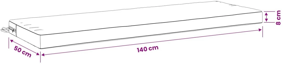 2 dalių suoliuko pagalvės SOEST 2 vnt. 100% poliesteris