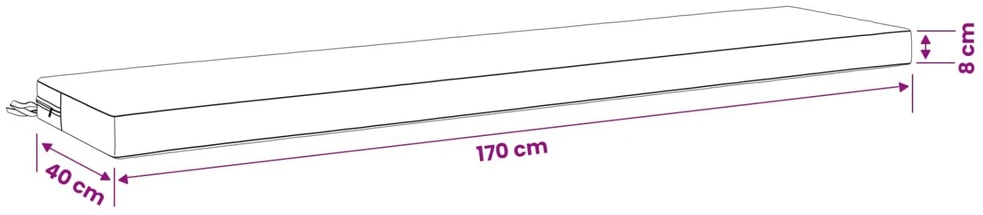 2 dalių suoliuko pagalvės SOEST 2 vnt. 100% poliesteris Pilka