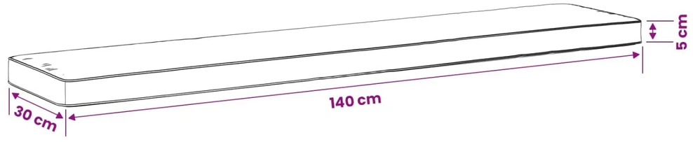 2 dalių suoliuko pagalvės VUGHT 2 vnt. 100% poliesteris