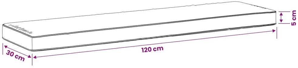 2 dalių suoliuko pagalvės VUGHT 2 pcs 100% poliesteris Raudona