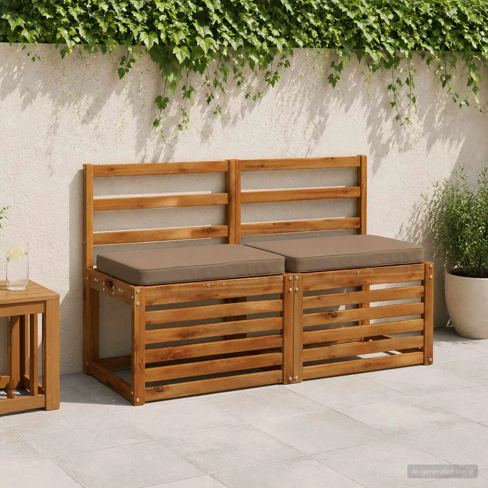 2 dalių suoliuko pagalvės VUGHT 2 pcs 100% poliesteris Taupe