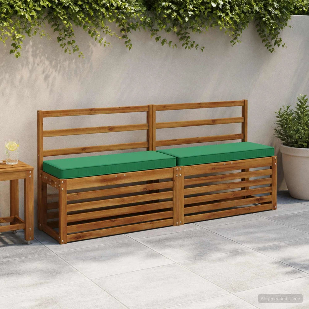 2 dalių suoliuko pagalvės VUGHT 2 pcs 100% poliesteris Žalia